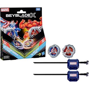 Beyblade X Marvel Collab Captain America vs Red Hulk pörgettyű szett – Hasbro kép
