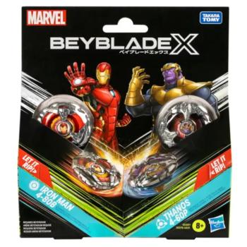 Beyblade X Marvel Collab: Vasember vs. Thanos 4-80B X Venom 4-60B játékszett - Hasbro kép