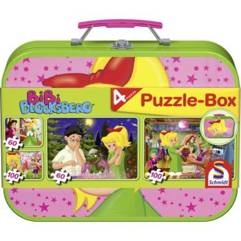 Bibi Blocksberg 2x60, 2x100 db Puzzle Box - Fém kofferben (55595) Bibi Blocksberg puzzle-box kép