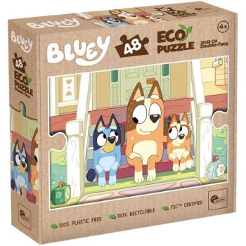 Bluey kutyusok a lépcsőn 2 az 1-ben 48db-os Eco mini puzzle és színező 35x25cm - Lisciani kép