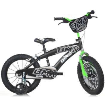 BMX fekete-zöld gyerek bicikli 14-es méretben - Dino Bikes kerékpár kép