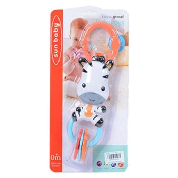 Sun Baby: Vidám zebra BPA mentes bébi csörgő kép