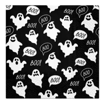 Boo! Szellem mintás papírszalvéta - 33 x 33 cm, 20 db-os kép
