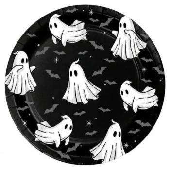 Boo! Szellem mintás papírtányér - 18 cm, 6 db-os kép