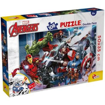 Bosszúállók 2 az 1-ben 108db-os puzzle és színező 50x35cm - Lisciani kép