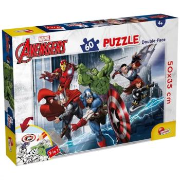 Bosszúállók: A hősök 2 az 1-ben 60db-os puzzle és színező 50x35cm - Lisciani kép