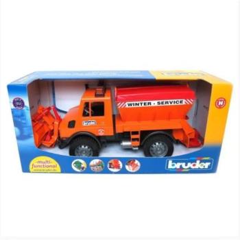 Szórókocsi - MB Unimog, ekevassal - Bruder 2572 kép