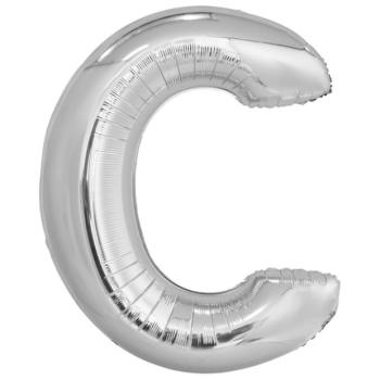 C betű fólia lufi 86 cm - ezüst kép