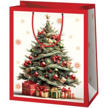 Cardex: Karácsonyfa ajándékokkal közepes méretű ajándéktáska 17x10x23cm kép