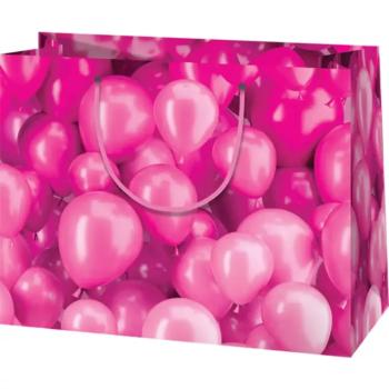 Cardex: Rózsaszín lufis közepes ajándéktáska 17x10x23cm kép