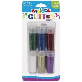 Carioca: Glitter Dust 6db-os csillámpor szett tégelyben - Élénk színek kép