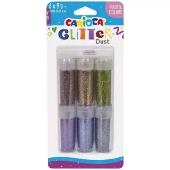 Carioca: Glitter Dust 6db-os csillámpor szett tégelyben - Pasztell színek kép