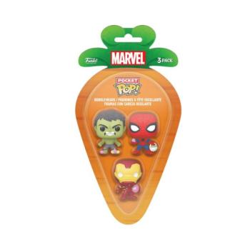 Carrot Pocket Funko POP!: Marvel - Spider-Man & Iron Man & Hulk 3PK figura kép