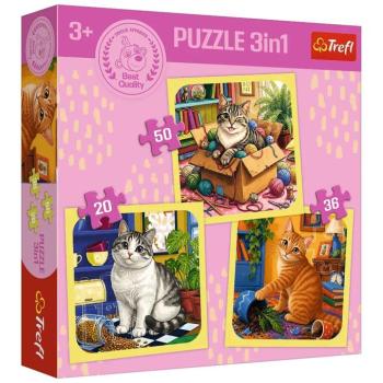 Cicás örömteli pillanatok 3 az 1-ben 50, 36 és 20 db-os puzzle - Trefl