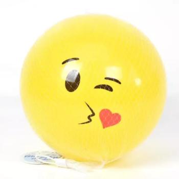Citromsárga emoji gumilabda 23cm