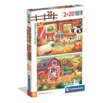 Clementoni: Állatok a farmon puzzle - 2 x 20 db-os kép