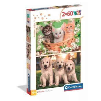 Clementoni: Bundás kis barátok puzzle - 2 x 60 db-os kép
