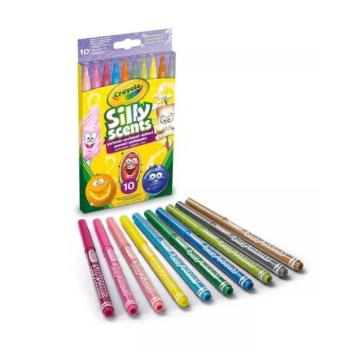 Crayola Silly Scents: Illatos, vékony filctoll készlet - 10 db-os kép
