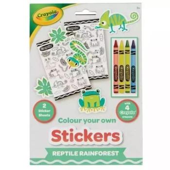 Crayola: Színezhető matricakészlet zsírkrétával - Reptile Rainforest