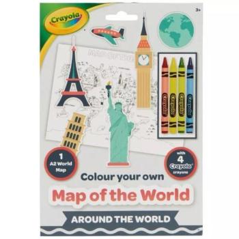 Crayola: Színezhető világtérkép zsírkrétával, A2 kép