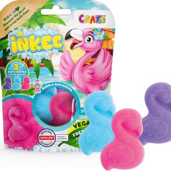 Craze Inkee: Flamingó vegán fürdőforma 3db-os csomag rágógumi illattal kép