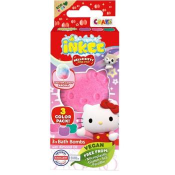 Craze Inkee: Vegán fürdő bomba formák - Hello Kitty vattacukor aromával 3db-os kép