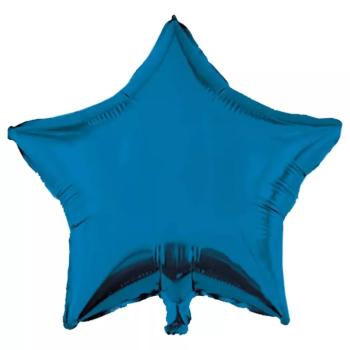 Csillag alakú fólia lufi – kék 46cm kép