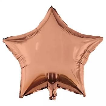 Csillag alakú fólia lufi – rose gold 46cm kép