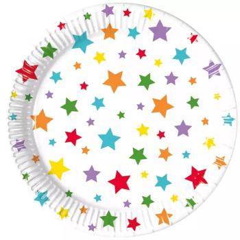 Csillagos 8db-os papírtányér szett 20cm-es kép