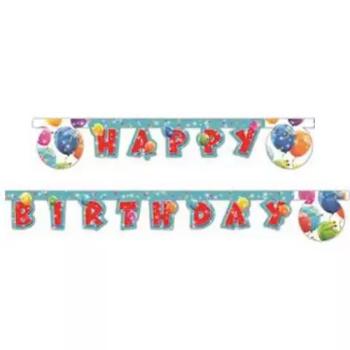 Csillogó léggömbök Happy Birthday felirat 300cm kép