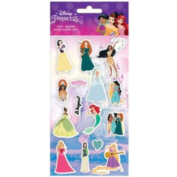 Csodálatos Disney Hercegnők 3D pufi matrica szett 10x22cm-es íven kép