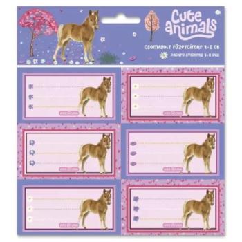 Cute Animals: Horse csomagolt füzetcímke - 3 x 6 db-os kép