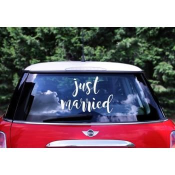 Dekoráció - Öntapadó matrica "Just married" kép