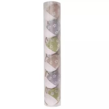 Dekortojás szett színes virágmintákkal, 6 cm - 6 db-os kép