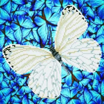 Diamond Dotz: Fehér pillangó - 38 x 38 cm kép