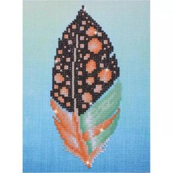 Diamond Dotz: Gyémántszemes kirakó - Színes madártoll, 18 x25 cm kép