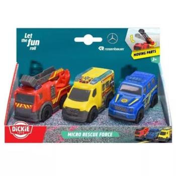 SOS Mikro mentőautók 3db-os szett 9cm - Dickie Toys kép