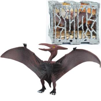 Dino World: Részletgazdagon kidolgozott 20cm-es Pterosaur dinoszaurusz figura ketrecben kép