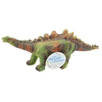Dino World: Vinyl anyagú hangot adó Stegosaurusz dinoszaurusz figura pamut töltéssel 35cm kép