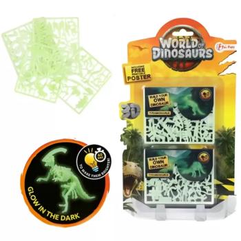 Dínós fluoreszkáló 3D puzzle többféle változatban 1db kép