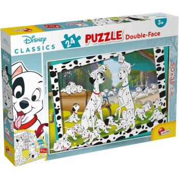 Disney 101 kiskutya 2 az 1-ben 24db-os puzzle és színező 50x35cm - Lisciani kép