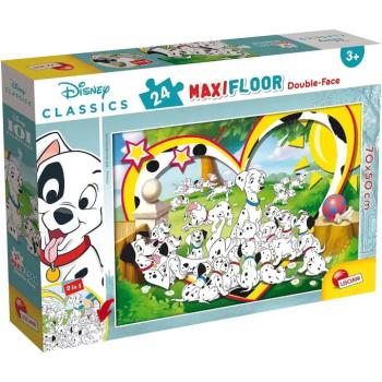 Disney 101 kiskutya 2 az 1-ben maxi 24db-os puzzle és színező 70x50cm - Lisciani kép