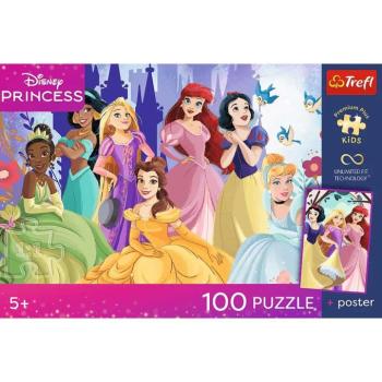 Disney Hercegnők 100db-os UFT puzzle poszterrel - Trefl kép