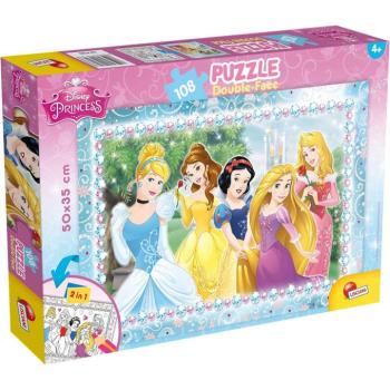 Disney Hercegnők 2 az 1-ben 108db-os puzzle és színező 50x35cm - Lisciani kép