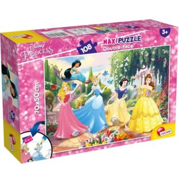 Disney Hercegnők 2 az 1-ben 108db-os puzzle és színező 70x50cm - Lisciani kép