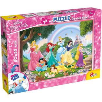Disney Hercegnők 2 az 1-ben 24db-os puzzle és színező 50x35cm - Lisciani kép