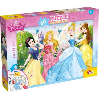 Disney Hercegnők 2 az 1-ben 60db-os puzzle és színező 50x35cm - Lisciani kép