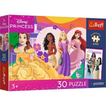 Disney Hercegnők 30db-os prémium plusz kids puzzle poszterrel - Trefl kép