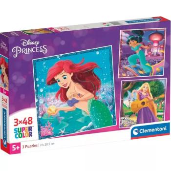 Disney Hercegnők 3x48db-os Supercolor puzzle - Clementoni kép