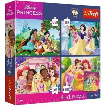 Disney Hercegnők - 4 az 1-ben puzzle 4 x 88 db-os - Trefl kép